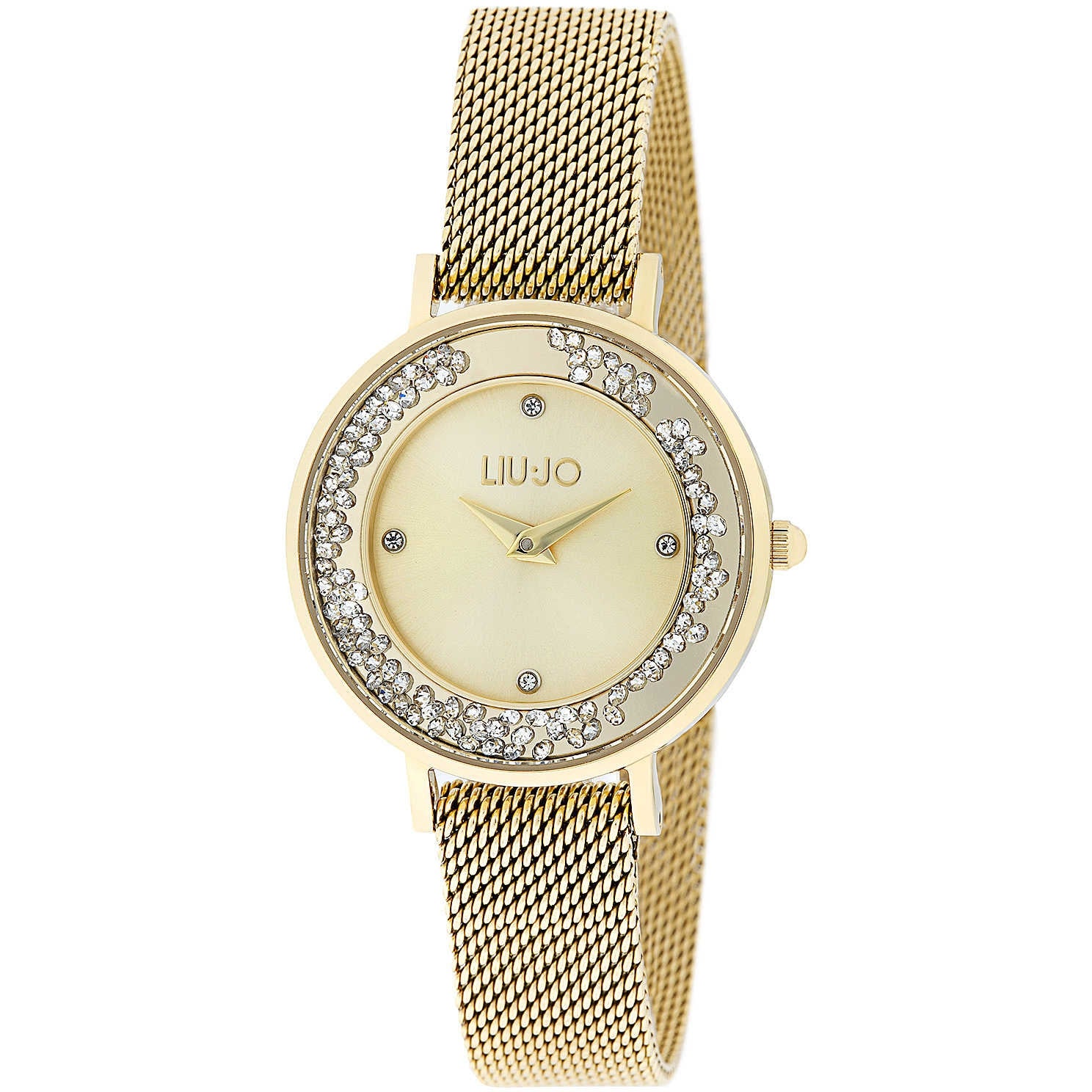 Orologio Donna Acciaio Liu Jo Luxury Mini Dancing Dorato Zirconi Giallo Quarzo